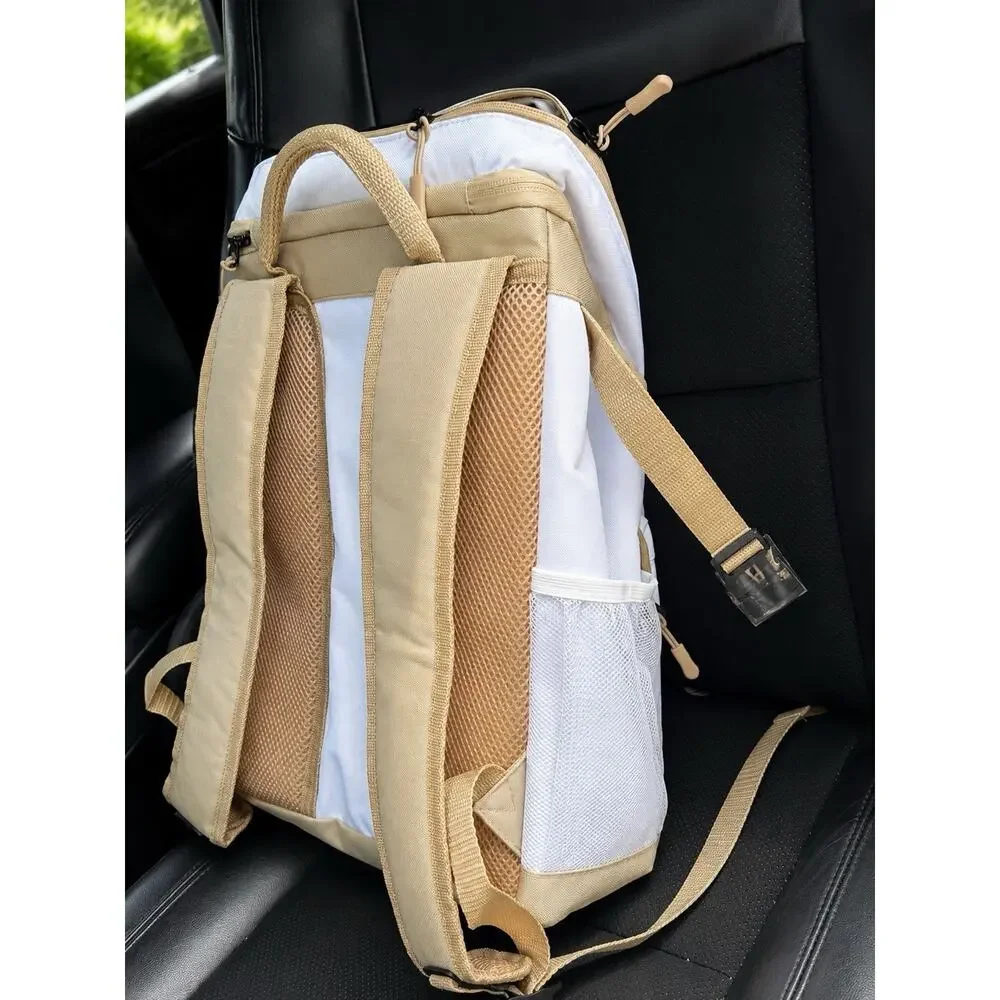 TOMMY BAHAMA Backpack 4 Compartment COOLER *Ivory&Tan* New W/ Bottle Open!